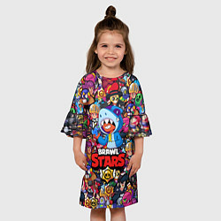 Платье клеш для девочки BRAWL STARS: LEON SHARK, цвет: 3D-принт — фото 2