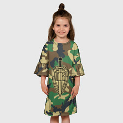 Платье клеш для девочки Пограничные Войска, цвет: 3D-принт — фото 2