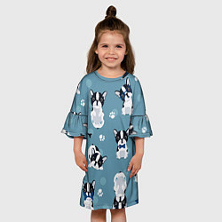Платье клеш для девочки Собачки, цвет: 3D-принт — фото 2