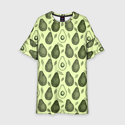 Детское платье Авокадо паттерн / 3D-принт – фото 1