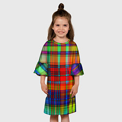 Платье клеш для девочки Радужная сетка, цвет: 3D-принт — фото 2