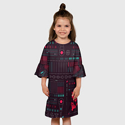 Платье клеш для девочки Cyber, цвет: 3D-принт — фото 2