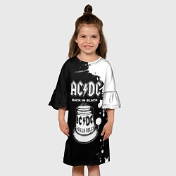 Платье клеш для девочки ACDC Back in Black, цвет: 3D-принт — фото 2