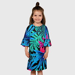 Платье клеш для девочки Тропикана, цвет: 3D-принт — фото 2