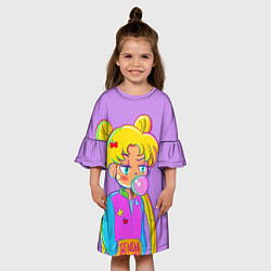 Платье клеш для девочки SAILOR MOON, цвет: 3D-принт — фото 2