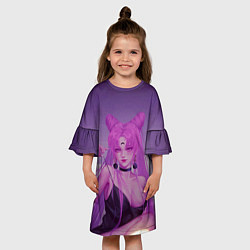 Платье клеш для девочки PINK HEAR, цвет: 3D-принт — фото 2