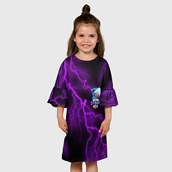 Платье клеш для девочки BRAWL STARS LEON SHARK, цвет: 3D-принт — фото 2
