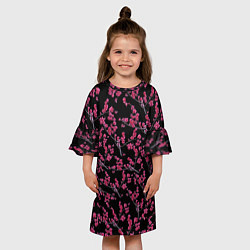 Платье клеш для девочки Ветка сакура, цвет: 3D-принт — фото 2