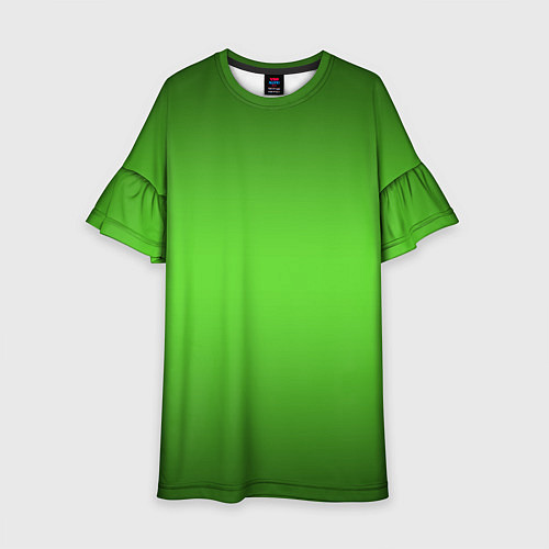 Детское платье Neon-Fit - Зелёный неон / 3D-принт – фото 1