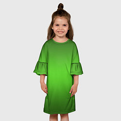 Платье клеш для девочки Neon-Fit - Зелёный неон, цвет: 3D-принт — фото 2