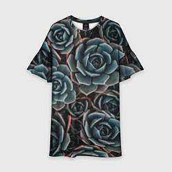 Платье клеш для девочки Цветы Розы, цвет: 3D-принт