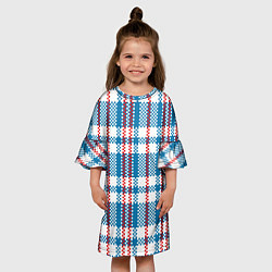 Платье клеш для девочки Текстура Сумка Челнока, цвет: 3D-принт — фото 2