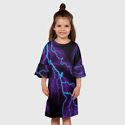 Платье клеш для девочки МОЛНИЯ, цвет: 3D-принт — фото 2