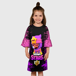 Платье клеш для девочки Бравл Старс Сэнди, цвет: 3D-принт — фото 2