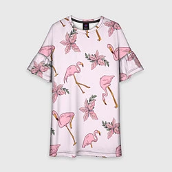 Детское платье Розовый фламинго