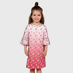 Платье клеш для девочки Пижамный цветочек, цвет: 3D-принт — фото 2