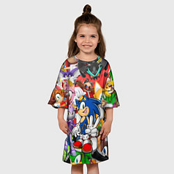 Платье клеш для девочки Sonic ПЕРСОНАЖИ, цвет: 3D-принт — фото 2