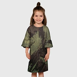 Платье клеш для девочки КАМУФЛЯЖ BROWN, цвет: 3D-принт — фото 2