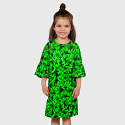 Платье клеш для девочки КАМУФЛЯЖ GREEN, цвет: 3D-принт — фото 2