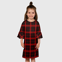 Платье клеш для девочки Шотландка, цвет: 3D-принт — фото 2