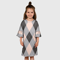 Платье клеш для девочки Шотландка, цвет: 3D-принт — фото 2