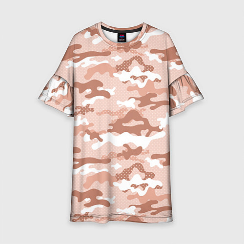 Детское платье Песочный камуфляж / 3D-принт – фото 1