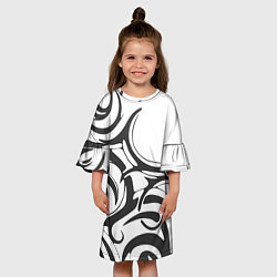 Платье клеш для девочки Узоры, цвет: 3D-принт — фото 2