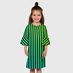 Платье клеш для девочки Пикси полосы, цвет: 3D-принт — фото 2