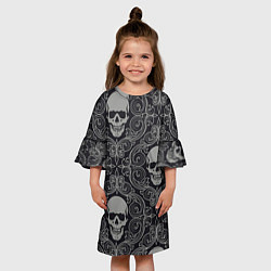 Платье клеш для девочки Весёлый Роджер, цвет: 3D-принт — фото 2