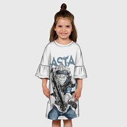 Платье клеш для девочки Черный Клевер Черный Бык 7, цвет: 3D-принт — фото 2