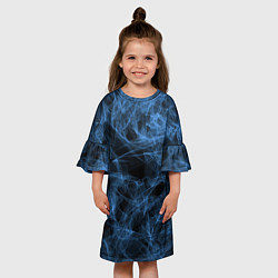 Платье клеш для девочки Синий дым, цвет: 3D-принт — фото 2