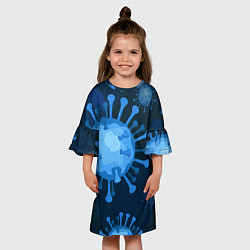 Платье клеш для девочки Сorona virus infection, цвет: 3D-принт — фото 2