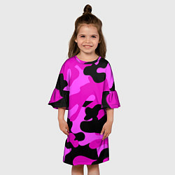 Платье клеш для девочки Цветной камуфляж, цвет: 3D-принт — фото 2