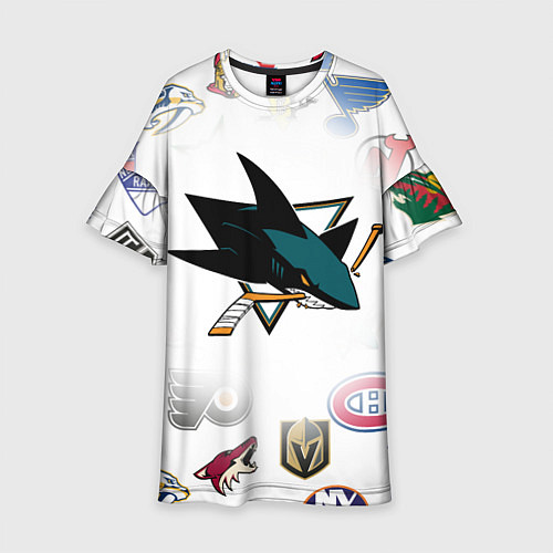 Детское платье San Jose Sharks NHL teams pattern / 3D-принт – фото 1