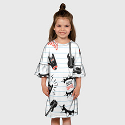 Платье клеш для девочки Ты рокер, цвет: 3D-принт — фото 2