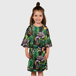 Платье клеш для девочки Летние цветы, цвет: 3D-принт — фото 2