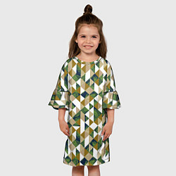 Платье клеш для девочки Хипстерские треугольники, цвет: 3D-принт — фото 2