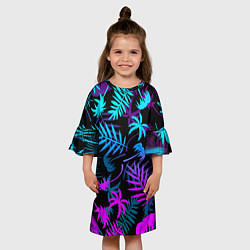Платье клеш для девочки ТРОПИЧЕСКИЕ ПАЛЬМЫ, цвет: 3D-принт — фото 2