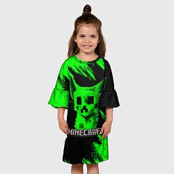 Платье клеш для девочки MINECRAFT CREEPER CAT, цвет: 3D-принт — фото 2