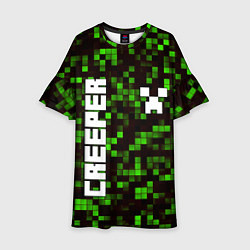 Платье клеш для девочки MINECRAFT CREEPER, цвет: 3D-принт