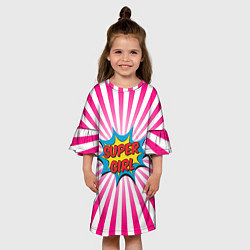 Платье клеш для девочки Super Girl, цвет: 3D-принт — фото 2