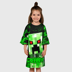 Платье клеш для девочки MINECRAFT CREEPER, цвет: 3D-принт — фото 2