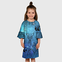 Платье клеш для девочки Звери, цвет: 3D-принт — фото 2