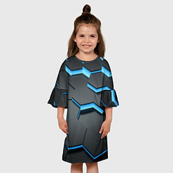 Платье клеш для девочки 3D Плиты, цвет: 3D-принт — фото 2