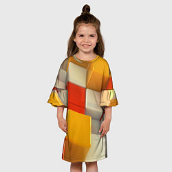 Платье клеш для девочки КУБЫ 3D, цвет: 3D-принт — фото 2