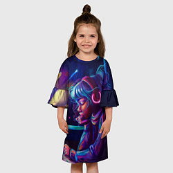 Платье клеш для девочки ДОМА, цвет: 3D-принт — фото 2