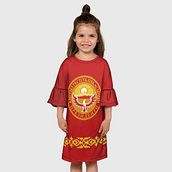 Платье клеш для девочки Киргизия, цвет: 3D-принт — фото 2