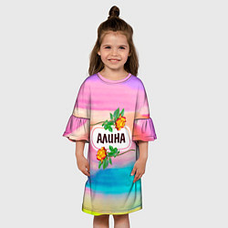 Платье клеш для девочки Алина, цвет: 3D-принт — фото 2