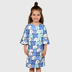 Платье клеш для девочки МИШКИ, цвет: 3D-принт — фото 2