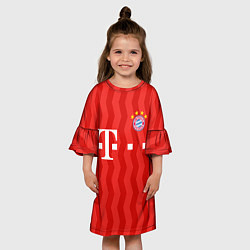 Платье клеш для девочки FC Bayern Munchen униформа, цвет: 3D-принт — фото 2